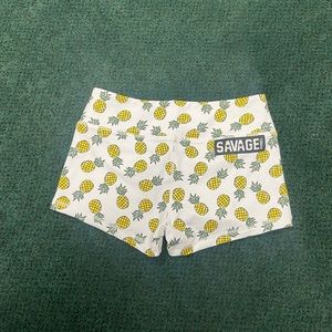 Savage Barbell pineapple shorts